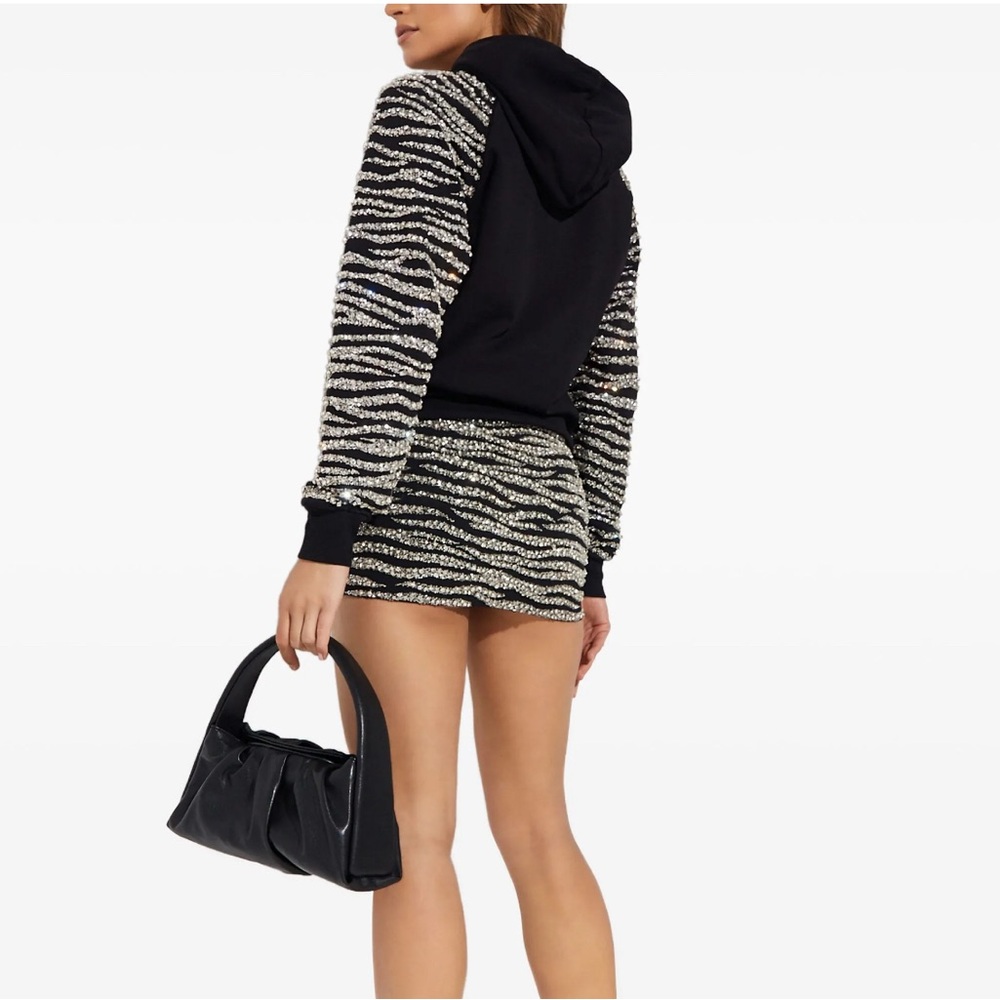 Retrofete Isa Black and Silver Sequin Women's Hoodie Top - Picture 3 of 14